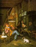 Cornelis Dusart Pipe Smoker painting